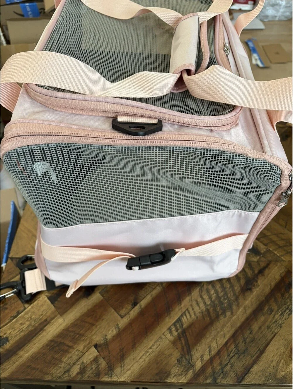 NOBLE DUCK PINK EXPANDABLE AIRLINE APPROVED COLLAPSIBLE PET CARRIER WITH WHEELS